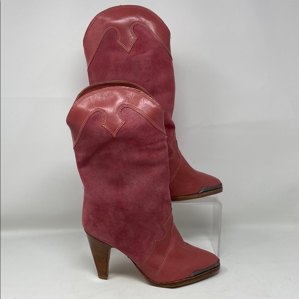 Vintage 80’s Zodiac Red Western Heeled Boots SZ 7.5